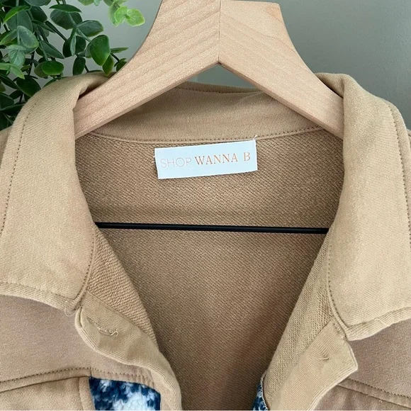 Aztec Western Cowgirl Tribal Boho oversized Shacket jacket tan women’s medium - Picture 3 of 10